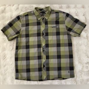Smartwool Summit County Retro Plaid Button Up Shirt Wool/Cotton size XL